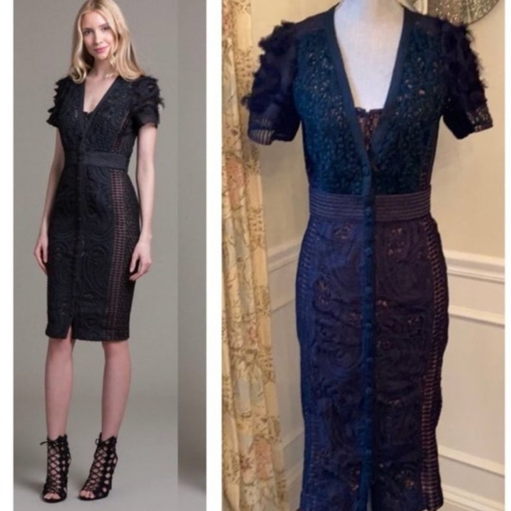 Byron Lars Black Midi Dress Size 6 New